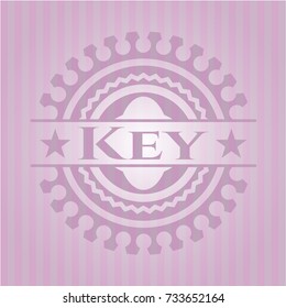 Key pink emblem. Retro