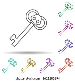 Key, pirate in multi color style icon. Simple thin line, outline vector of pirate icons for ui and ux, website or mobile application