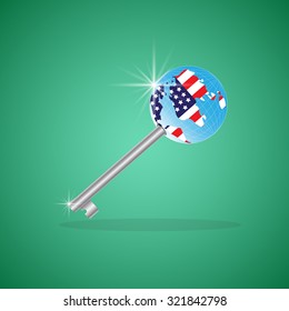 key planet America web icon. vector design