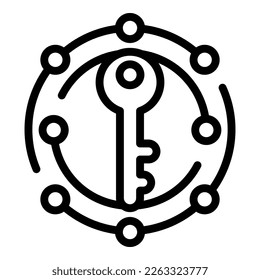 Key point icon outline vector. List check. Tick top