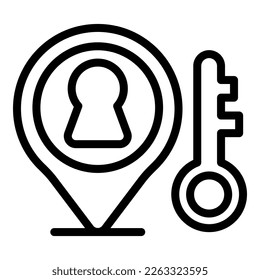 Key point location icon outline vector. List check. Business word