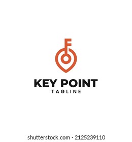 key point location logo design illustration line outline style