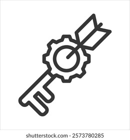 Key Point Outline Icon Vector Illustration