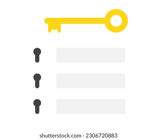 Key points checklist icon. Clipart image isolated on white background