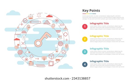 key points concept for infographic template banner with four point list information