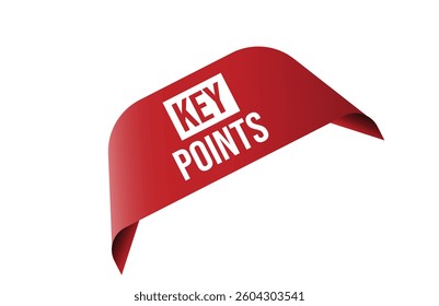 Key points red ribbon label banner.