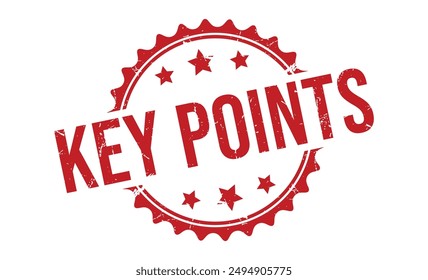 Key Points Red rubber stamp on white background. Key Points stamp sign. Key Points stamp.