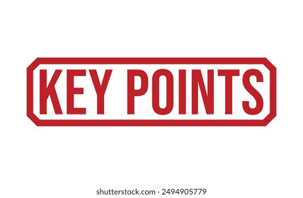 Key Points Red rubber stamp on white background. Key Points stamp sign. Key Points stamp.