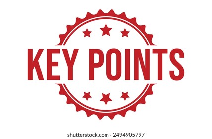 Key Points Red rubber stamp on white background. Key Points stamp sign. Key Points stamp.