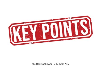Key Points Gummistempel auf weißem Hintergrund. Stempel für die wichtigsten Punkte.
