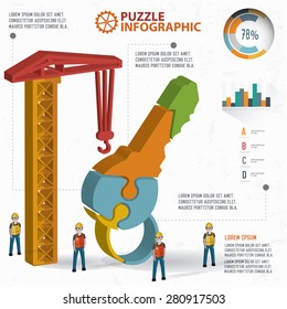Key puzzle info graphic design,three dimension,clean vector