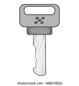 Key to race cars icon in black monochrome style isolated on white background. Open symbol vector illustration