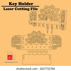 The key rack is perfect to hold all your keys on the wall just inside your door. It also looks good on the wall. it can be cut with all 6mm material thicknesses.