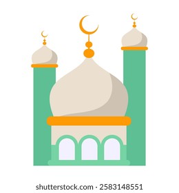 Key Ramadan Items like Mosque, Crescent, Dates, and Prayer Beads