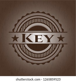 Key realistic wood emblem