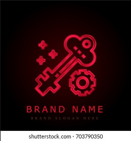 Key red chromium metallic logo