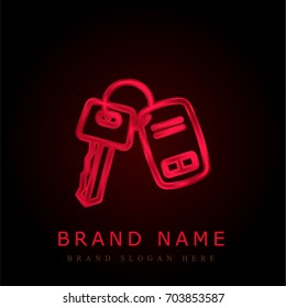 Key red chromium metallic logo