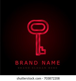 Key red chromium metallic logo