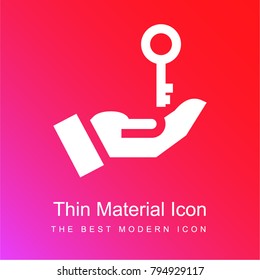 Key red and pink gradient material white icon minimal design