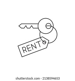 Key rent, vacation rental icon line style icon, style isolated on white background