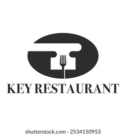 key restaurant flat minimalist logo design