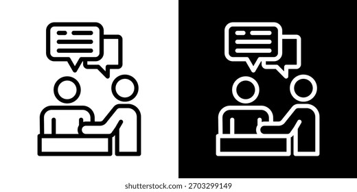 Ícone De Resultado Principal Da Ilustração De Vetor De Estilo Preto-E-Branco De Linha
