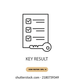 símbolo de símbolo de iconos de resultados clave vectores para web infográfica