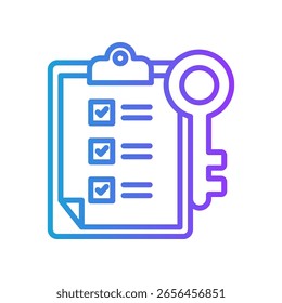 Key Results Icon Line Gradient Vector Illustration