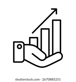 Key Results line icon vector illustration