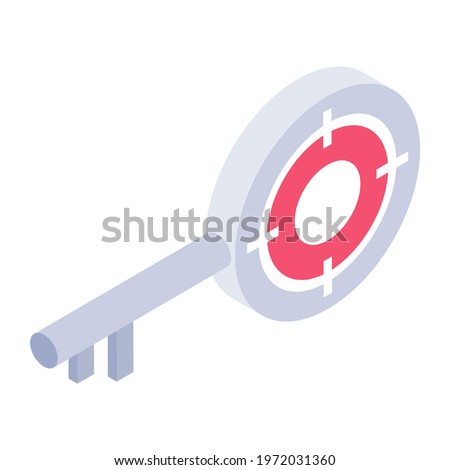 Key with reticle, keyword target icon