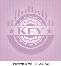 Key retro style pink emblem