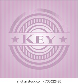 Key retro style pink emblem