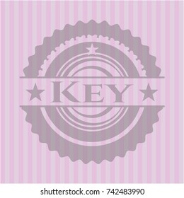 Key retro style pink emblem