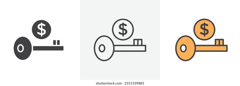 Key revenue icon pack. Vector illustration. EPS10