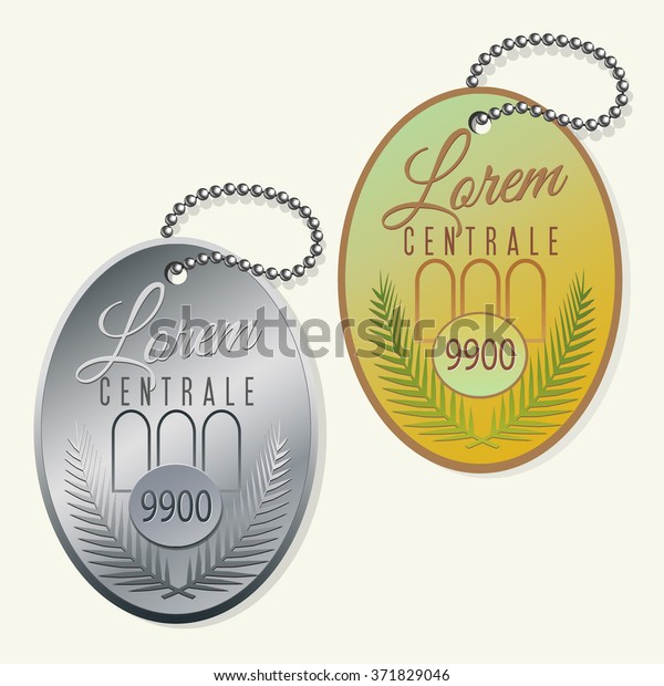 key ring fob with\
ball chain vector design