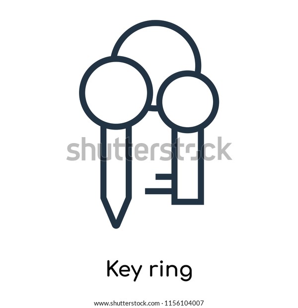 Key ring icon vector isolated on white background,\
Key ring transparent sign , thin symbols or lined elements in\
outline style