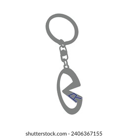 Key ring: metal key ring on a white background