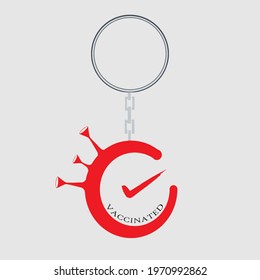 Key ring on vaccinated covid-19