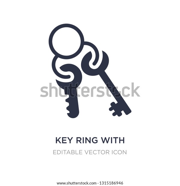 key ring with two keys icon on\
white background. Simple element illustration from Tools and\
utensils concept. key ring with two keys icon symbol\
design.