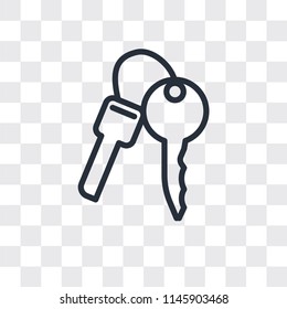 Key ring with two keys vector icon isolated on transparent background, Key ring with two keys logo concept