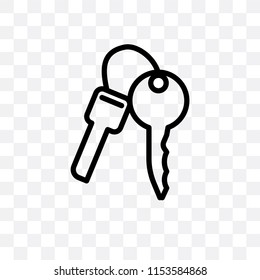 Key ring with two keys vector icon isolated on transparent background, Key ring with two keys logo concept