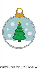 key rings are rounded with pine and snow for christmas
