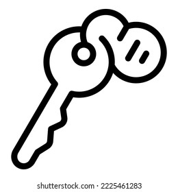 Key room icon outline vector. Social hostel. Modern resource