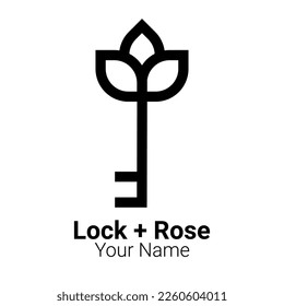 logotipo de la flor de la llave y de la rosa, vectores eps 10