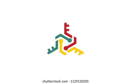 key rotation logo icon vector