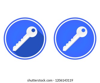 Key round flat icon isolated on white background