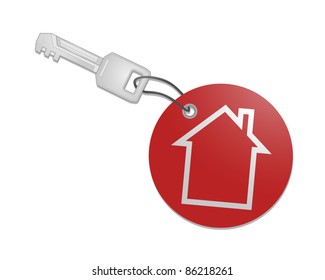 Key with round home key chain