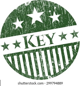 Key rubber grunge stamp