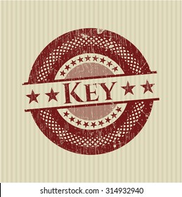 Key rubber grunge stamp