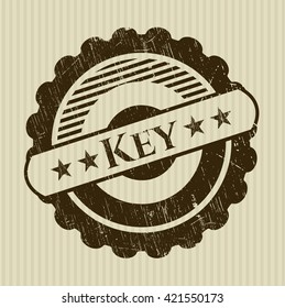 Key with rubber seal texture